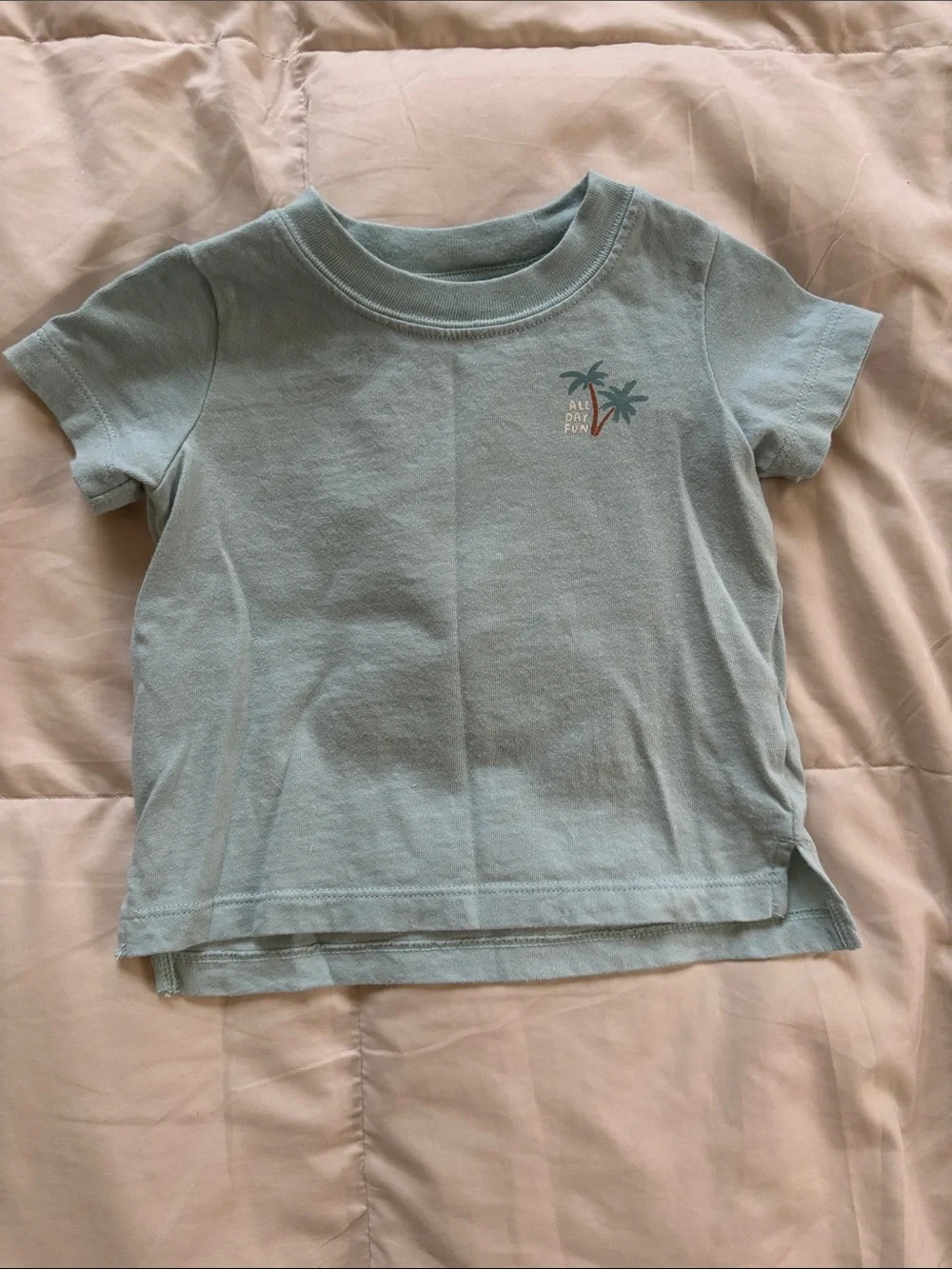 Carter's Outfit 9M Surfs Up Palm T Shirt Blue White Striped Shorts Outfit Set